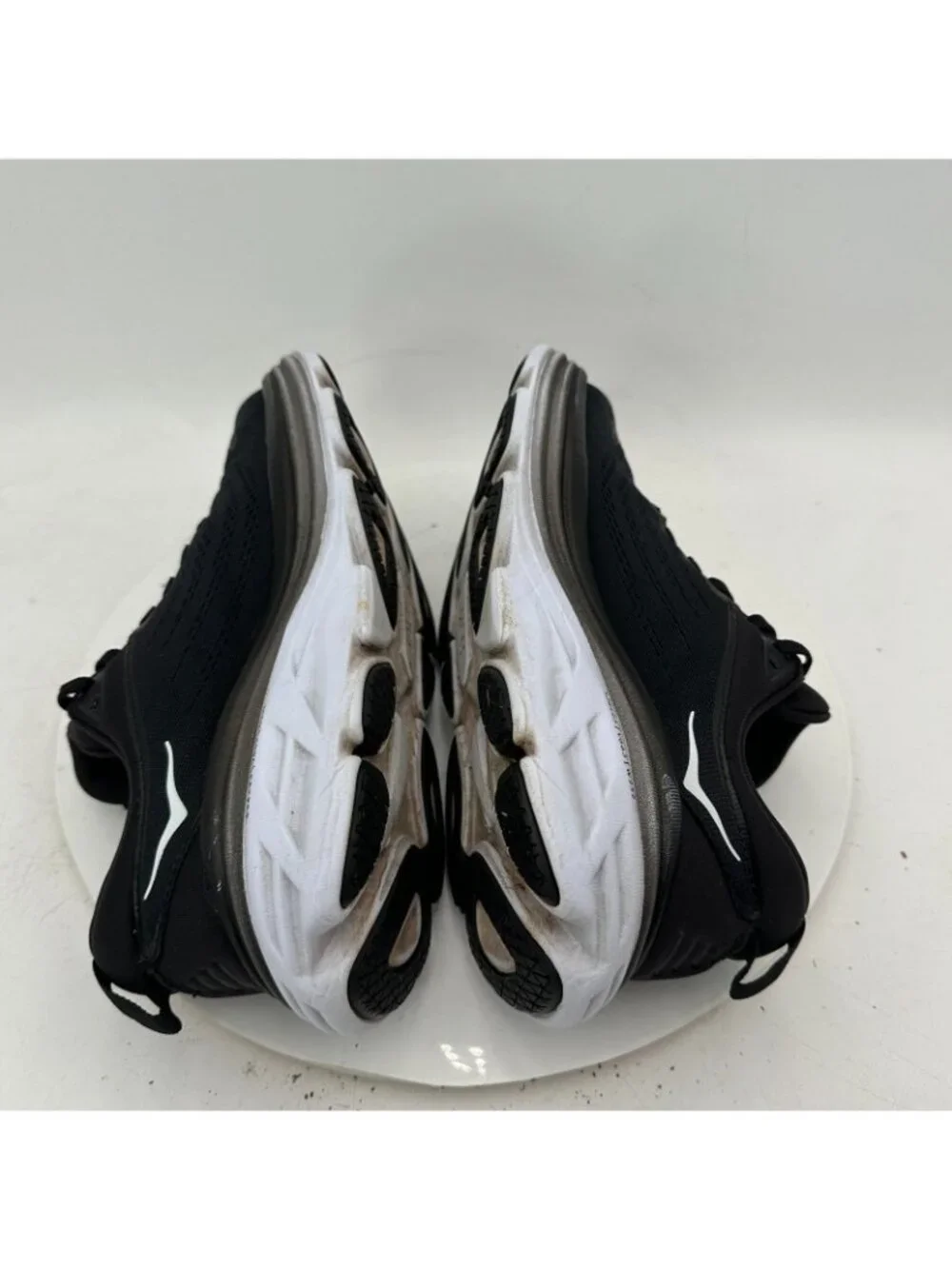 Hoka One One Bondi 8 Women Size 7.5B 1127952-BWHT Black White Running Shoes - Picture 6 of 10